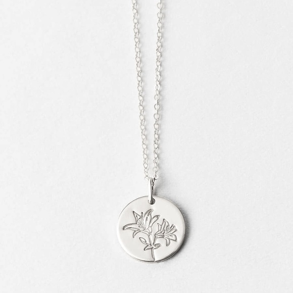 Lily May Birth Flower Engraved Dainty GiftNecklace - Picture 5 of 16